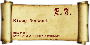 Rideg Norbert névjegykártya